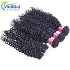MeiMei human hair extention 8A Peruvian virgin hair curly wave tangle shedding free