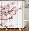 Peach Blossom Bath Shower Curtain,White Background Shower Custom/
