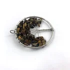 Tiger Pendant Tree Pendant Beaded Tiger Eye Tree Of Life Pendant 50mm