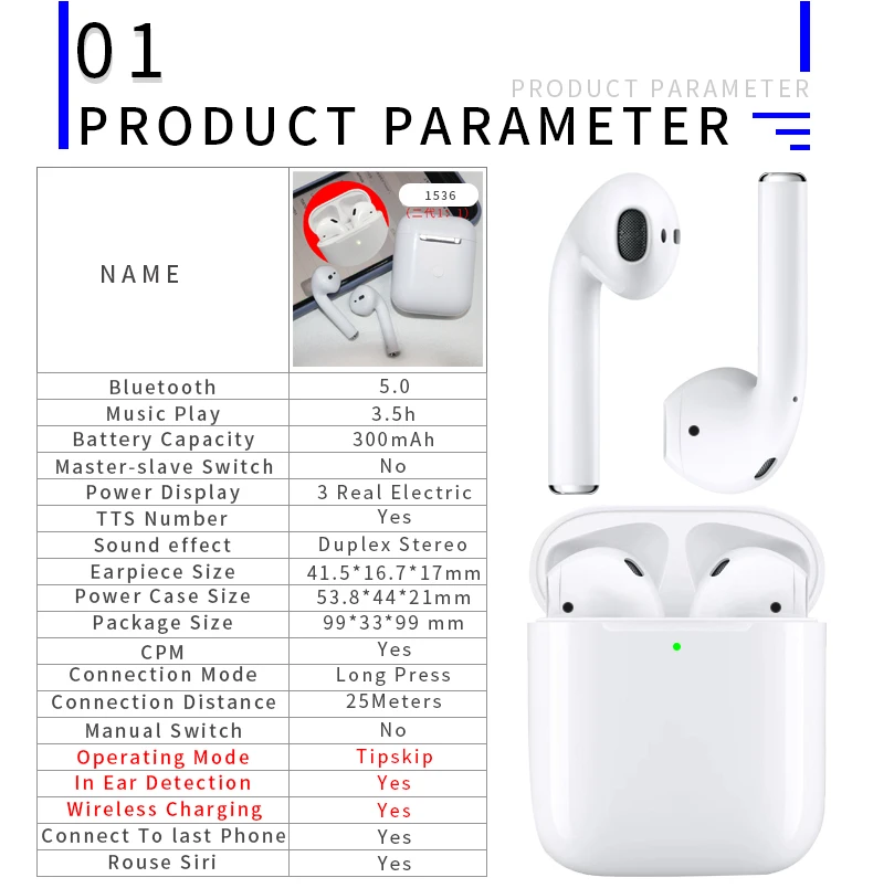 Forwin Air Pods 2 Headphones Ture Wireless TWS airpoding earphone Bluetooth AP2 Earbuds For Apple airpods 2 - ANKUX.COM
