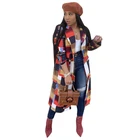 Coat L-963 European And American Women's Clothing Long Casual Fashion Classic Plaid Woolen Coat