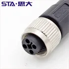 M12 T type T CODING connector motor 4-core high current plug Ethernet motor connector harness