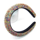 Hot Sell 7 Models Colorful Diamond Sponge Hair Band Web Celebrity Host Headband Lady Wide Hair Loop Fashion Rhinestone Headbands