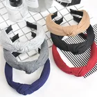 Korean new hair ornament headwear fabric knitting cross tie headband wide edge stripe