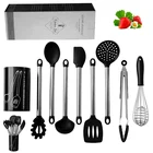 8 Pcs Cooking Tools Set Stainless Steel Silicone Kitchen Utensil With Storage Bucket