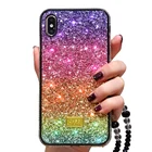 Free Shipping Phone Case Colorful PC TPU Diamonds Glitter Case Cover for iPhone 11 Pro Max 2019 XS X 6 6s 7 8 Plus