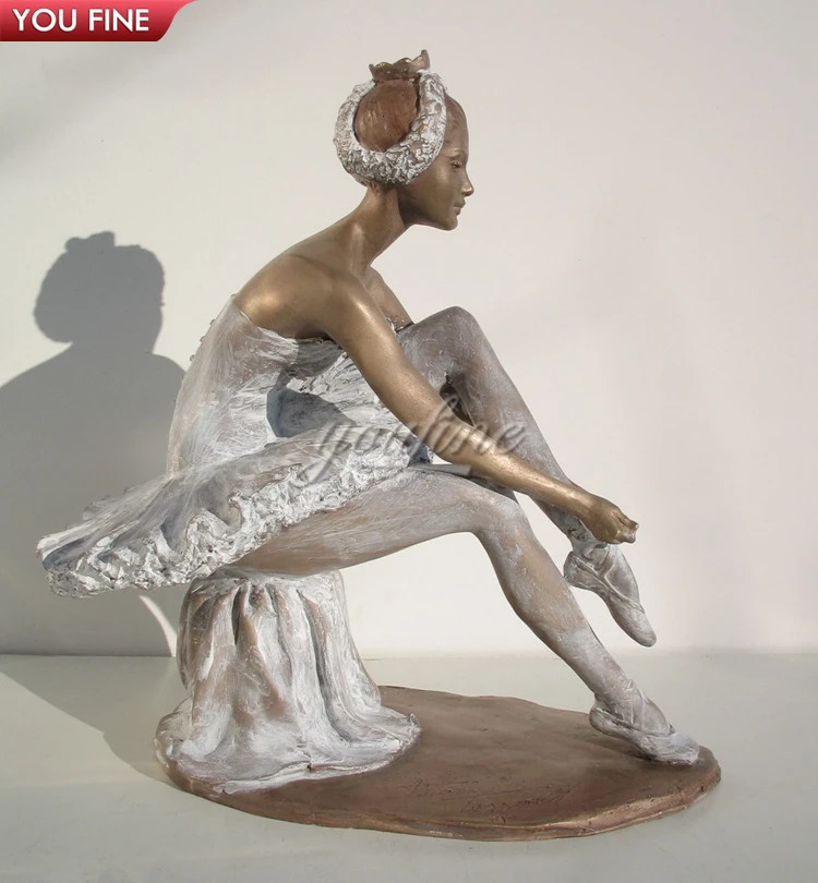 Factory Sells Bronze Seated Ballet Dancer Ballerina Figure Sculpture