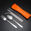 Promotional portable neoprene flatware set fork spoon pouch for picnic