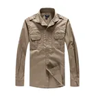 Outdoor Leisure Sport Tactical Military Casual Long Sleeve Quick-dry Solid Color Men Cotton Shirt