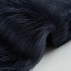 Every Noble Style Black Color Long Pile Plush Faux Fur Fabric