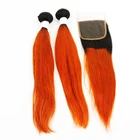 Wholesale 100% raw unprocessed brazilian human hair extensions ombre 1b color hair bundles