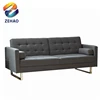 Luxury Sectional Modern Black R Shape Sofa Bed with Functional Armrest Living Room Sofa
