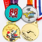 Medals And Trophies Custom Zinc Alloy Antique Copper Blank Metal Award Sport Karate Medallion Medal And Trophy