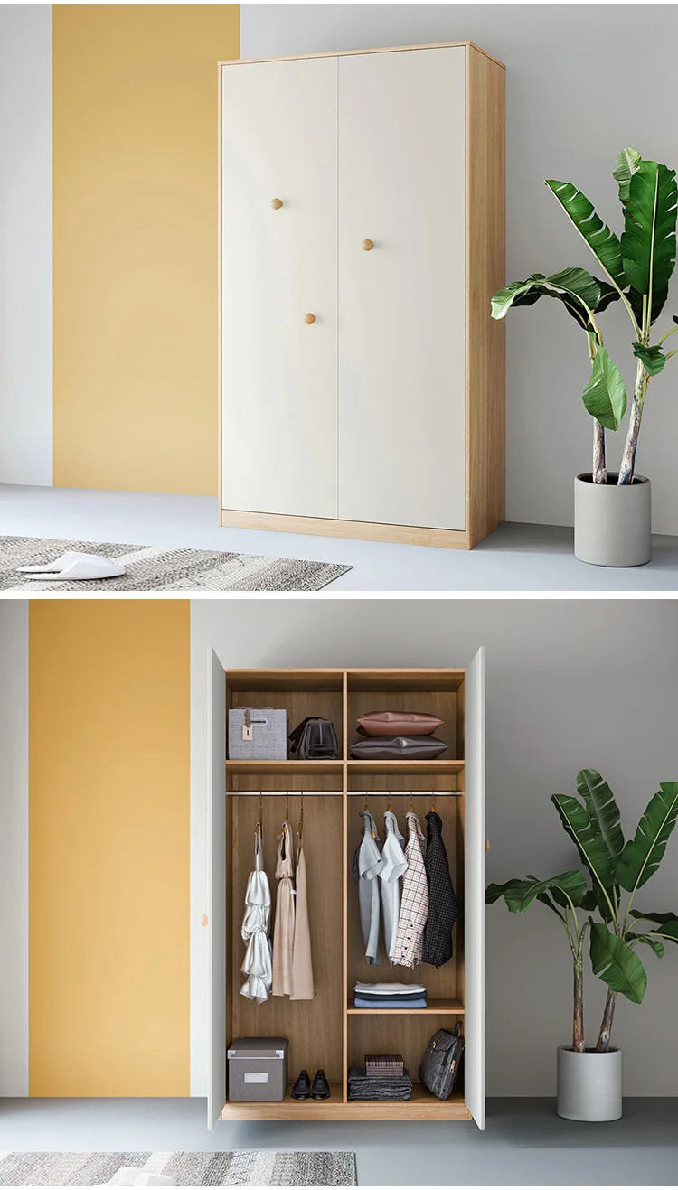Nordic children's wardrobe modern minimalist small apartment furniture bedroom storage cabinet small wardrobe