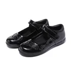 kids shoes black leather school shoes for girl