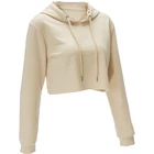 Pullover Hoodies Hoodie Custom Logo Lady Pullover Hoodies Women Solid Color Long Sleeve Crop Top Hoodie
