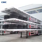 Cimcフラットベッドトラックトレーラー 20 40 48 60Ft拡張可能なコンテナシャーシsemitrailer 100ton 3 車軸フラットベッド半トレーラー販売のため