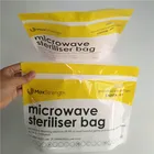 Customized printed stand up quick clean micro-steam bags with ziplock reusable microwave sterilizer pouch