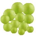 Green Round Paper Lanterns,Metal Framed Hanging Lanterns Birthday Wedding Party Supplies Favors Hanging Decoration