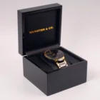 Professional Plain Piano Gloss Square Black Watch Box Wooden