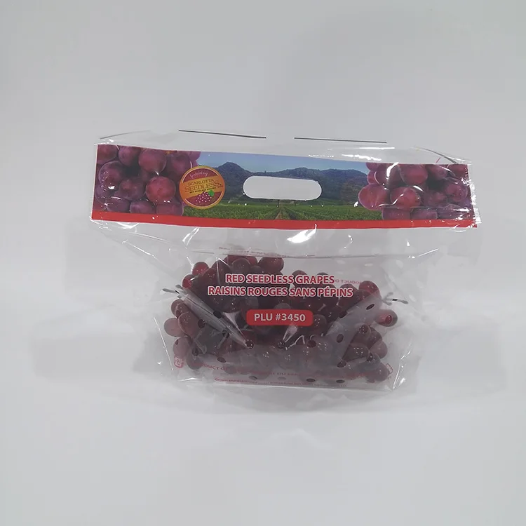Fruit Vegetable Clear Package Bag Orchard Supermarket Packaging Bag with Hole Plastic Bag Food Accept Customized Logo Printing