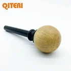 Logo Customization New Design Curtain QITERI-2020 New Wooden Grain Spherical Design Window Curtain Rod