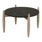 Good quality modern living room fashion decor furniture blue stone top wooden legs round side coffee table