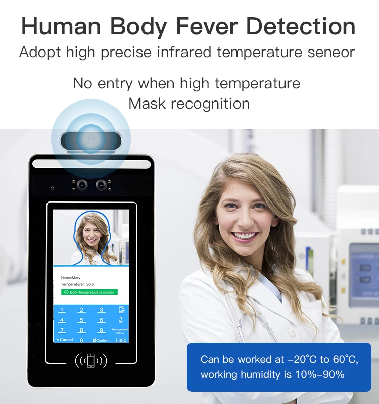 Human Body Measurement 7inch Thermal Scan Detection Face Recognition