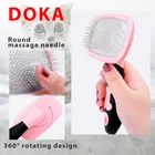 pet dog hair grooming self cleaning slicker remove hair brush comb