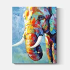 Home wall decor abstract colorful animal elephant fine art canvas oil painting