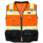 Vest Mens Class 2 Black Series Safety Vest With Zipper