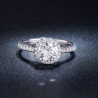 Ring Rings Luxury 14K White Gold 8mm Round Halo Moissanite Engagement Ring For Women Jewelry