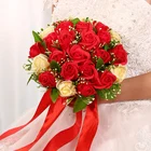 Wedding Hand-held Flower Simulated Flower Wedding Decoration artificial bouquet Bouquet Bridal with Big Pearls