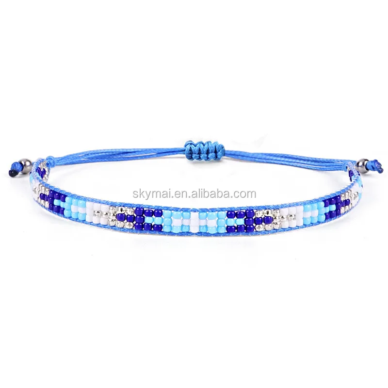 Cheap Promotion friendship gift bracelet colorful seed bead braided colorful bracelet handmade for women