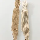 Gold Jewelry 2020 High Quality Wholesale Custom Pear Top Cupchain Tassel Earrings Fringe Earrings