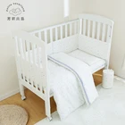 Luxury 80S 9pieces OEM 100% organic cotton satin baby fitted crib bedding sheet sets