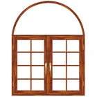 Arch window french casement windows aluminum glass door with grill design