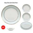 2020 Hot Selling Bone China Plate 8" 10" 12 Inch Dinner Plates Ceramic Charger Buy 1 Get Free
