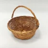 hot sale handle collapsible stacked honey brown willow gift and flower basket