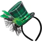 St. Patrick's Day Deluxe Green And Black Plaid Top Hat Headband