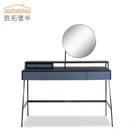 Dressing Table Environmental Board Italian Grey Dressing Table Modern Black Matte Steel Frame Dressing Table With Mirrors