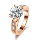 Hot Sell Rose Gold Eternity Diamond Jewelry Engagement Ring For Women Party Wedding Rings Jewelry Gift