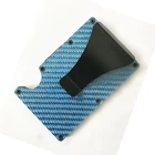 Factory made hot sale minimalist RFID blocking carbon fiber wallet mens colored card holder with money clip