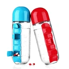 Bottle 600ML Mulit-Function 7 Daily Pill Box Water Bottle Cup Case Capsule Organizer Plastic Pill Bottle