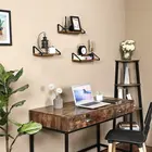 Vasagle Antique Rustic Vintage Mdf Wooden Mounted Shelves Decorative Wood Mount Display Floating Wall Shelf