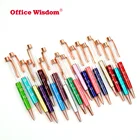 Metal empty rod DIY ballpoint pen can be filled to make crystal quicksand gold foil pen customized logo