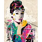 ROYALDREAM acrylic modern decorative wall art canvas coloring picture abstract painting by number with frame for adult