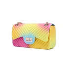 Fashion Beach Ladies Rainbow Color Jelly Purse Crossbody Handbags WKB2098-99