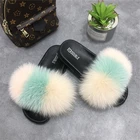 Animal Slippers Womens Fur Slippers Faux Fur Animal Slippers Fox Slides Fashion Women