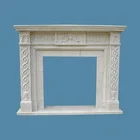 White Marble Freestanding Fire Surrounds Fireplace For Home Decoration